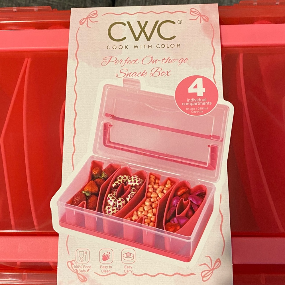 CWC Red Snack Box - 4 Compartment Food Storage - Picture 2 of 2